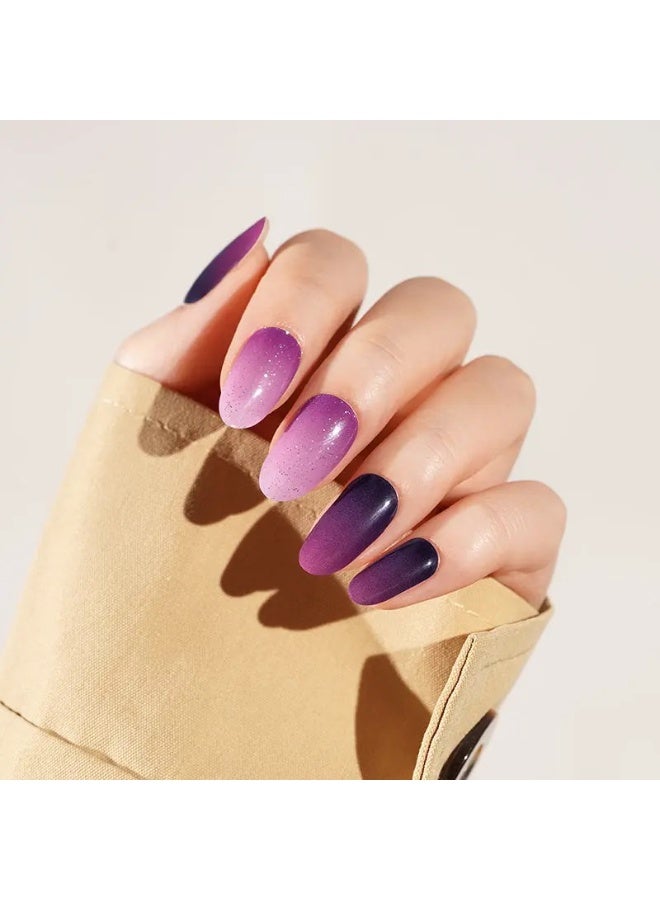 مجموعة كاملة من ملصقات جل الأظافر الممتازة مع معالجة بالأشعة فوق البنفسجية/LED | مجموعة عالية الجودة مع مبرد أظافر، ووسادات تنظيف، وأدوات خشبية، بجودة صالونات التجميل، سهلة الإزالة - Image 2